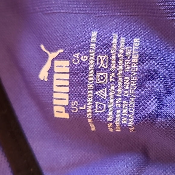 Puma, blue &  black sports bra with adjustable straps.  Size L - Picture 3 of 5